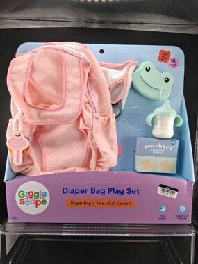 Diaper Bag Play Set By Giggle Scape Ages 2+ Doll Carrier